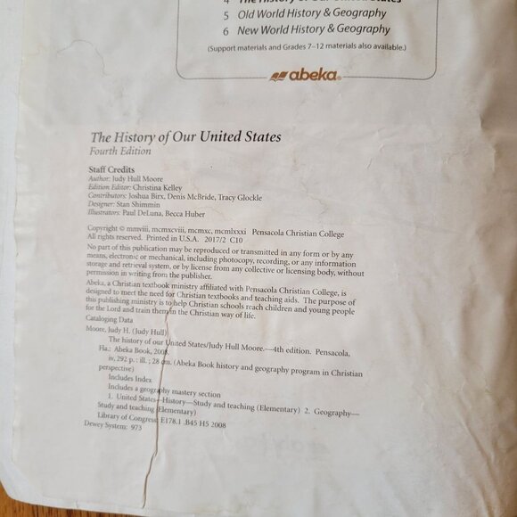 Abeka History United States 4 Work Text Book Reader Home School Consumable - Picture 3 of 7